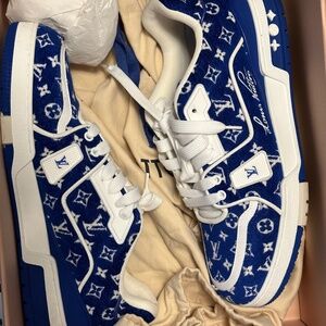 Louis Vuitton Trainer Blue Monogram Textile
